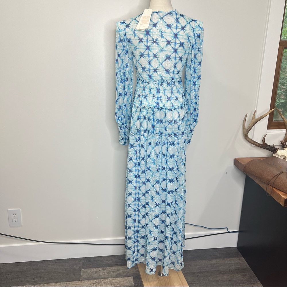 NWT Rococo Sand Volna Maxi Dress in Blue Multi Watercolor Floral Print xsmall - Picture 7 of 13